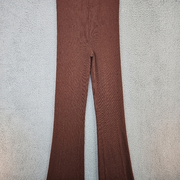 Aeron Womens Egon Brown/Rust Ribbed Knit Flare Pants Sz M Casual Comfort Cozy - Picture 9 of 13